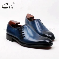 cie Free Shipping Bespoke Handmade Pure Genuine Calfskin Leather Upper Lining Outsole Men's Daily Casual Color Blue Shoe OX600