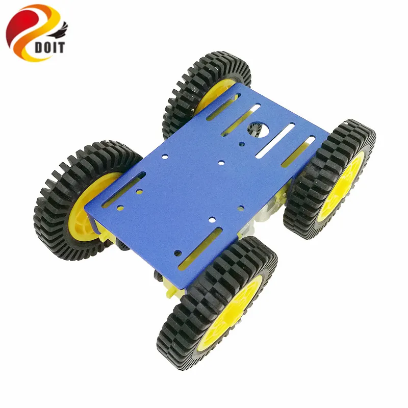 Smart Robot RC Car Kit mit 2 mm Aluminiumgehäuse, 4 Stück TT-Motor, 4 Stück 80 mm Gummirad für Arduino-Projekte