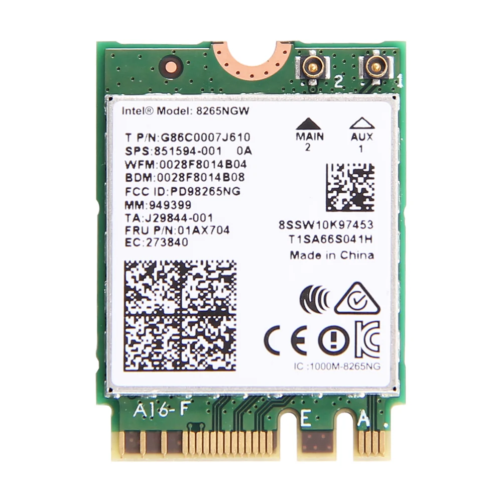 Wireless network Card adapter With Intel 8265 AC NGFF NGW Support Dual Band 1.2Gbps 802.11ac Bluetooth 4.2 MU-MIMO and 2*antenna