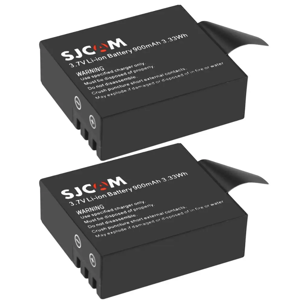 2 sztuki wymiennych akumulatorów 900 mAh SJCAM sj4000 do kamer sportowych M10wifi / SJ4000 / SJ4000wifi / SJ5000wifi / SJ5000x Elite Sports Action Camera