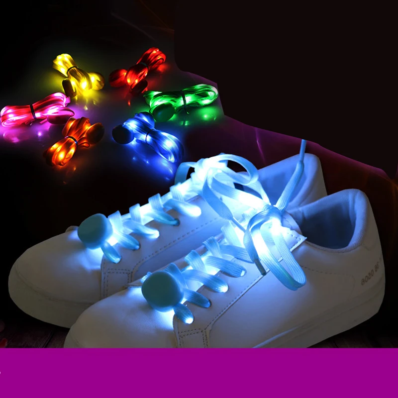 

hot sale Generation Led Shoelaces Flash Neon Shoelace Flashing Luminous Nylon Shoe Lace for Casual and Sport Shoes 15pairs/lot