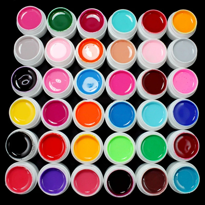 36 farben Set Glitter Acryl Pulver UV Gel Nagellack Tränken Weg Vom UV Gel Builder Bunte Gel Polish Nagel Kunst liefert – Detail 3