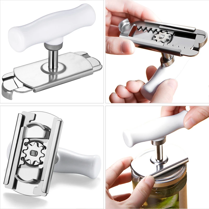 Adjustable Multi-function Bottle Cap Opener Stainless Steel Lids Off Jar Opener Labor-saving Screw Can Opener for Kitchen Gadget image 5