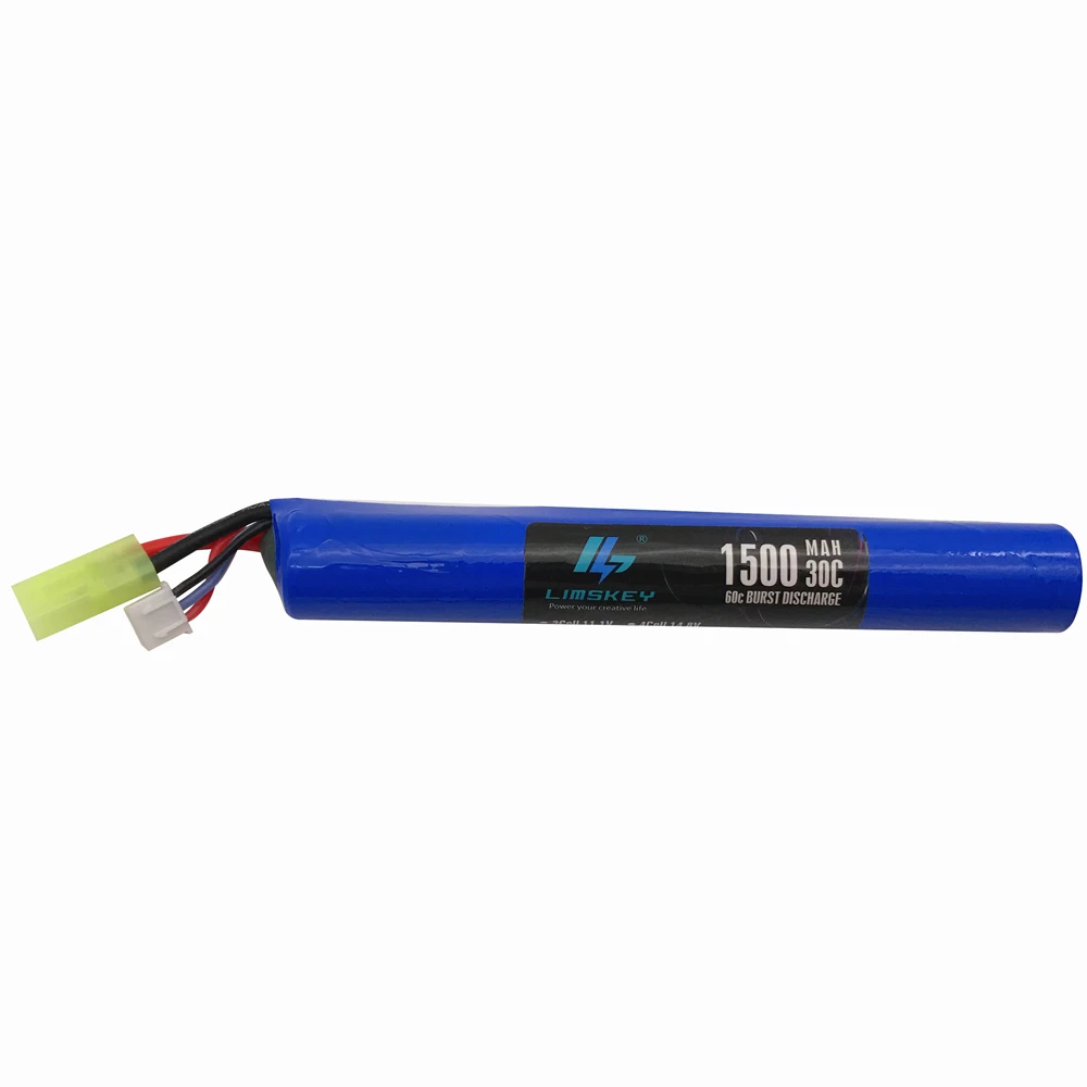 Arma de energia bateria 3 pces e equilíbrio carregador 7.4v 1500mah 30c akku mini airsoft pistola metal brinquedos arma bateria tamiya peças 18650