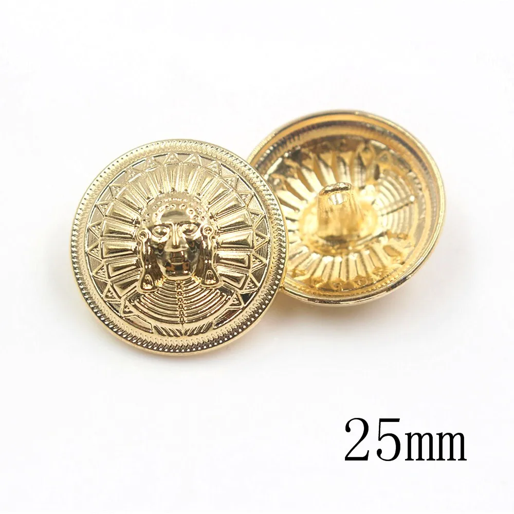 18mm 22mm 25mm 10 sztuk/partia klucz faraon metalowy przycisk złoty sweter płaszcz dekoracji koszula przyciski akcesoria DIY JS-0201