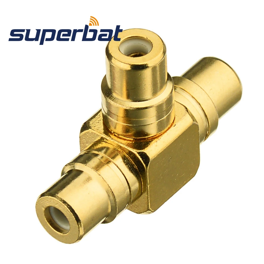 Conector adaptador Superbat 1 a 2 RCA hembra Splitter-chapado en oro-Phono Audio Video Y/T