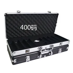 Wholesale retail high-grade professional aluminum chip boxes 400 codes yards chips poker coin carrying case black silver