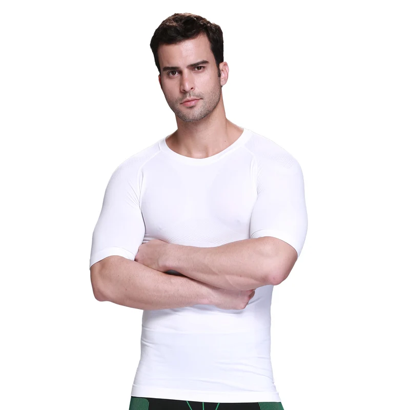 2023 Men Chest Shaper Bodybuilding Slimming Belly Abdomen Tummy Fat Burn Posture Corrector Compression Shirt Corset For Male