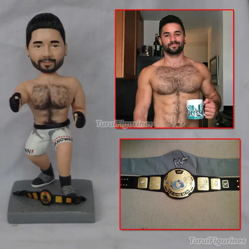 boxing golden belt winner figurines miniatures handmade memorial gift souvenir mini statue personalized home decoration dolls