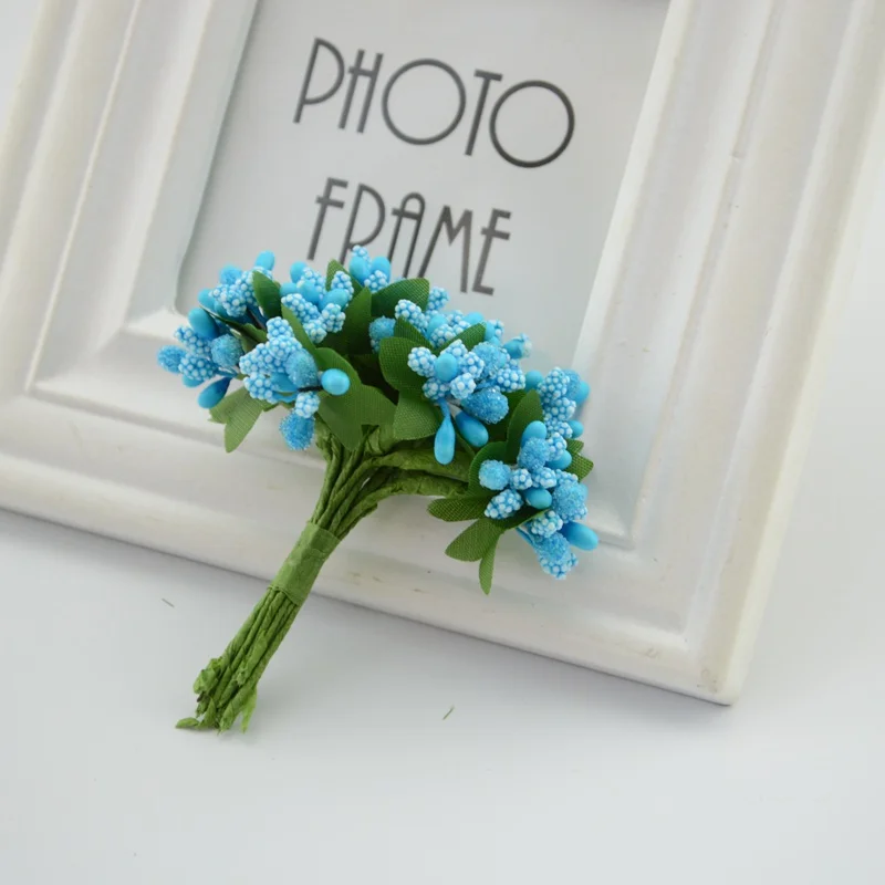 Künstliche Blumen Maulbeere Weihnachtsfeier Kranzmaterial Staubblatt Drahtstiel/Ehe Blätter Staubblatt Hochzeit Kranz Ochsendekoration