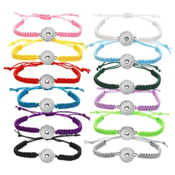 Best sale fashion SE0147 Colorful Rope manual adjustable bracelet DIY snap bracelet 18cm fit 18mm snap buttons wholesale