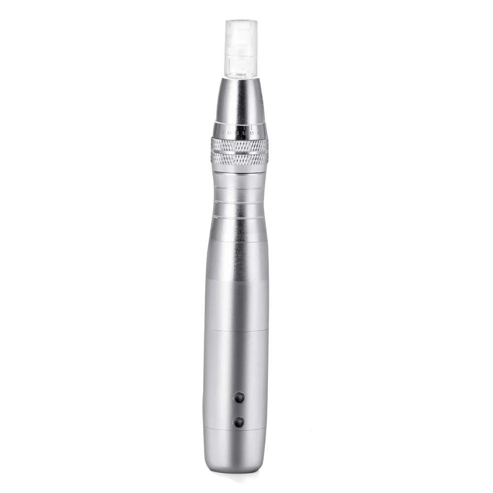 HELLO FACE-pluma Derma inalámbrica con luces LED de 7 colores, pluma de fotones con 2 agujas de piezas, herramienta de cuidado facial Nano