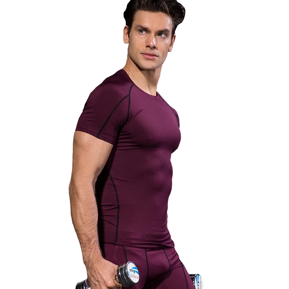 Short Sleeve fitness Basketball Running Sports T Shirt Men Muscle Gym Bodybuilding Compression Tights Tees New arrival Rashgard