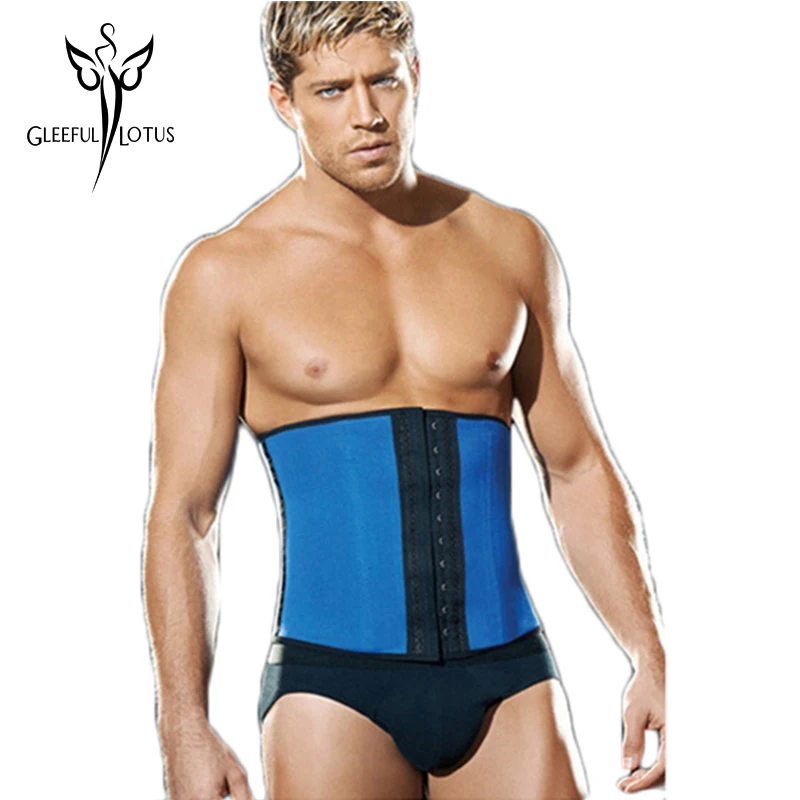 

Men waist Trainer corset steel bone male modeling strap slimming underwear latex girdle fitness belt fajas cinta modeladora