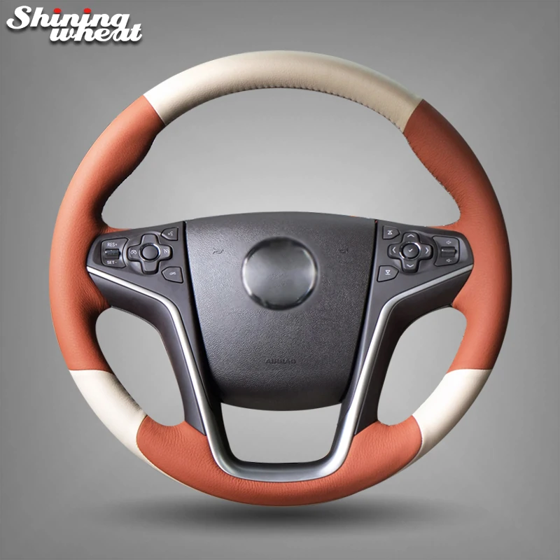 Shining wheat Hand-stitched Leather Car Steering Wheel Cover for Buick Lacrosse 2013-2015
