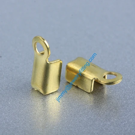 

2013 jewelry findings Base metal foldover crimps for cord Chain end caps chain welding die struck shipping free