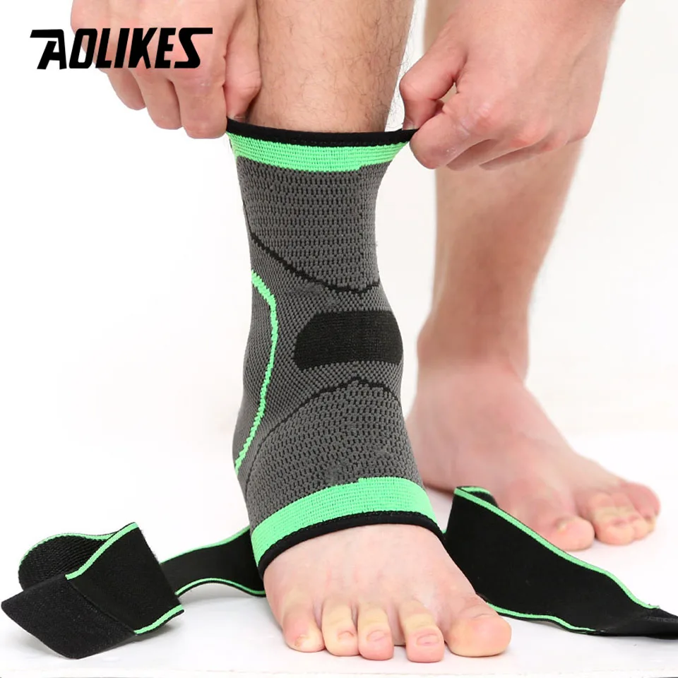 1PCS Elastic Bandage Support Ankle Protector For Sport Gym Ankle Brace With Strap Belt achilles tendon retainer Foot Guard