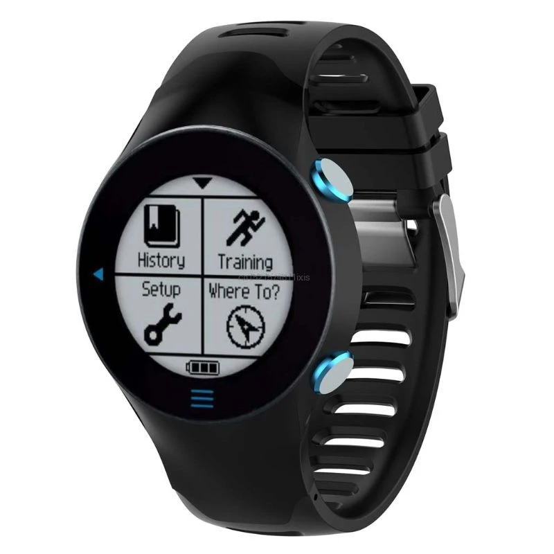 도구가 있는 Garmin Forerunner 610 시계 용 실리콘 교체 손목 스트랩 시계 밴드