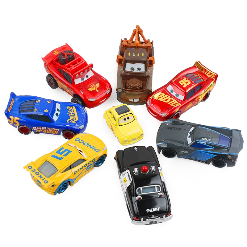 Disney Pixar Cars 2 3 Lightning Mcqueen Mater Jackson Storm Ramirez 1:55 Diecast Metaal Legering Model Auto Kerst Kinderen Speelgoed geschenken