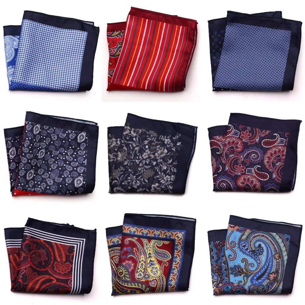 Tailor Smith New Designer Pocket Square Fashion Handkerchief Paisley Floral Plaid Stye Hanky 9 Color Options