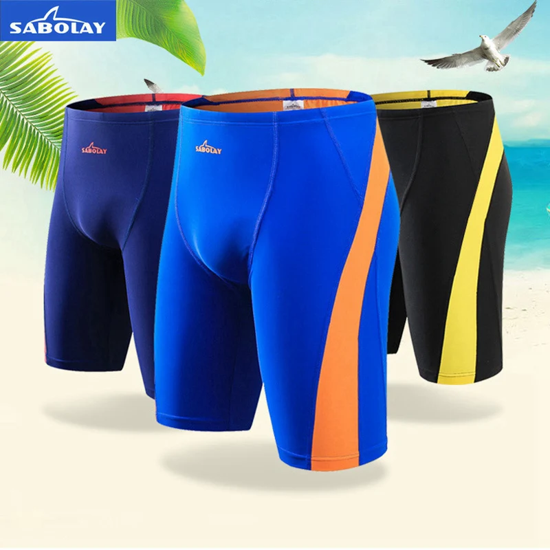 

SABOLAY Men's Top Quick Dry Fifth Pants Swimming Trunks Beach Diving Pants UV Bunch Sunscreen Surfing Rash Guard Beach Shorts