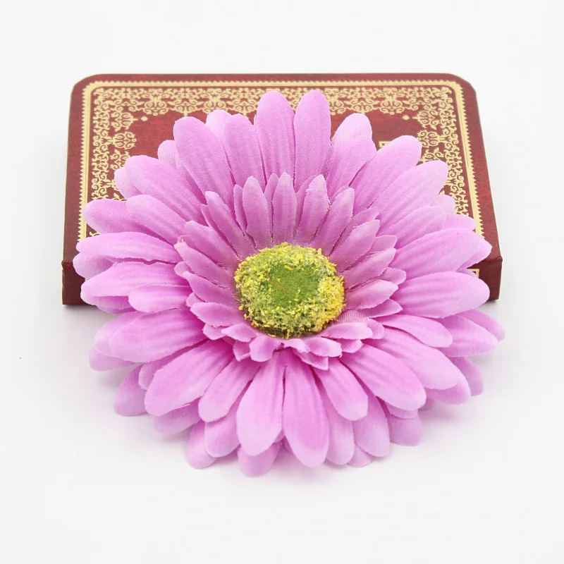 5 PCS/Lot 10CM Gerbera Silk Flower Sunflower Tulip Wreath Pectoral Flower Fake Stamen A Cap Diy Gift Wreath Artificial Flower