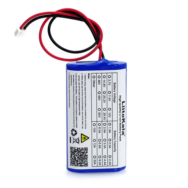 LiitoKala-Bateria De Lítio Recarregável, Placa De Proteção De Altifalante Megafone, 2600 mA, 7.2 V, 7.4 V, 8.4 V, 18650