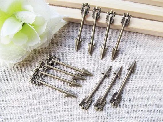 80pcs Antique Silver tone/Antique Bronze Arrow Connector Pendant Charm/Finding,Bracelet Charm,Necklace Charms