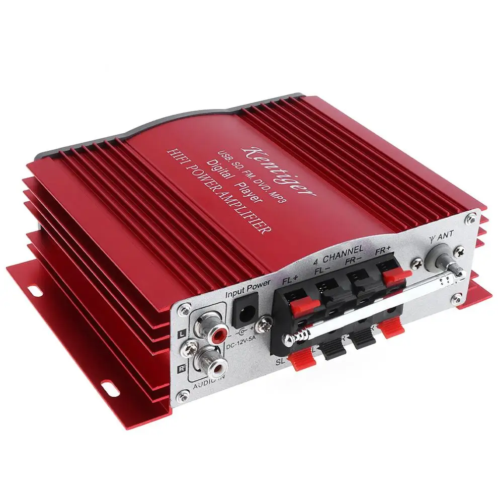 Kentiger DC12V Hi-Fi Car Stereo Amplifier FM Radio Digital Player Support USB / SD / FM / MMC / DVD / MP3 Input