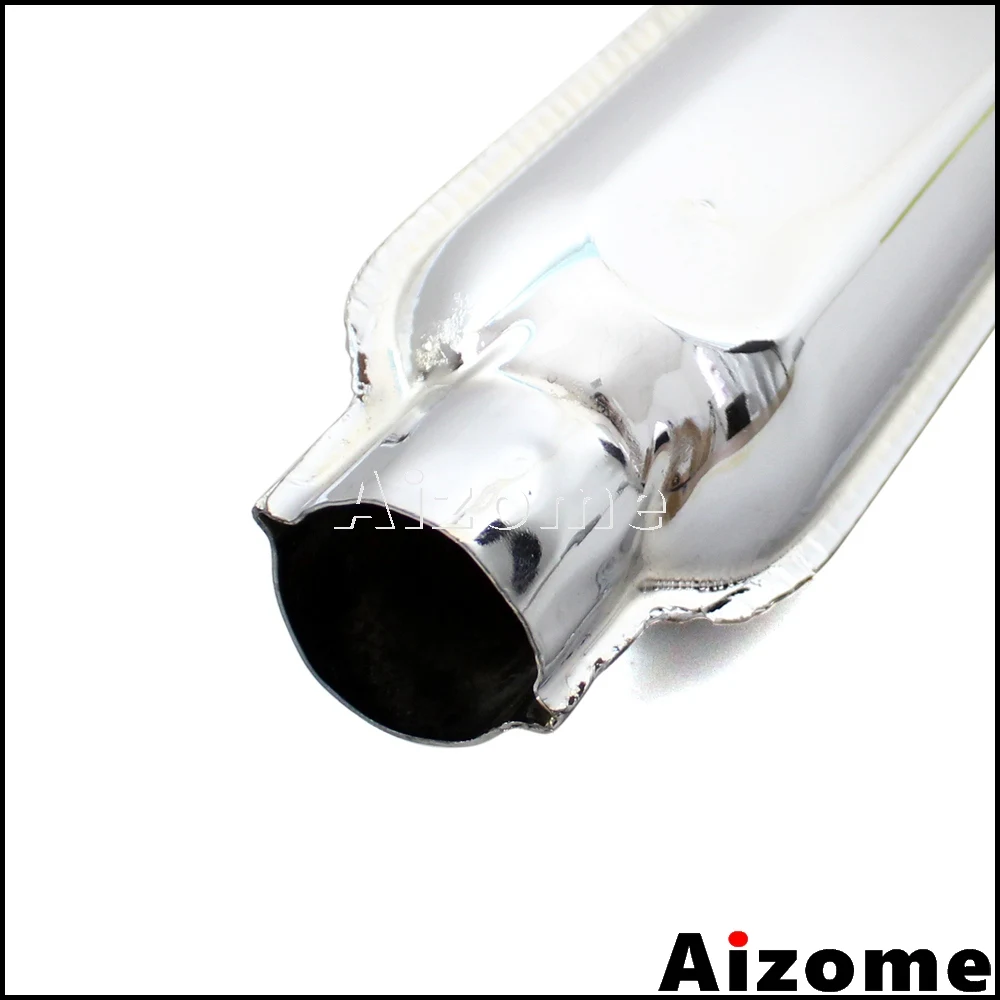 Motorcycle Exhaust Pipes Chrome Fish Tail Exhaust Mufflers For BMW K750 M1 M72 R71 R12 Dnepr MT12 URAL