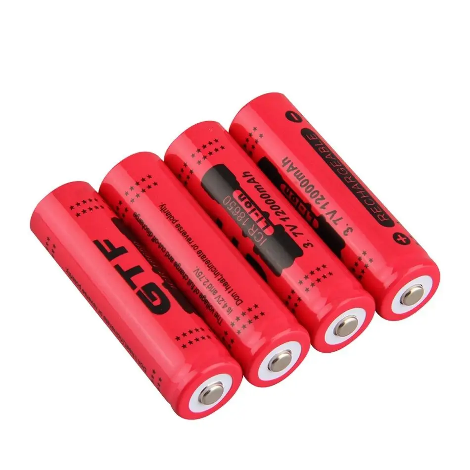 New 4pcs 18650 Lithium Battery 12000mah 3.7V 18650 Rechargeable Li-ion Batteries for LED Torch Flashlight Torch Power Bank Cells