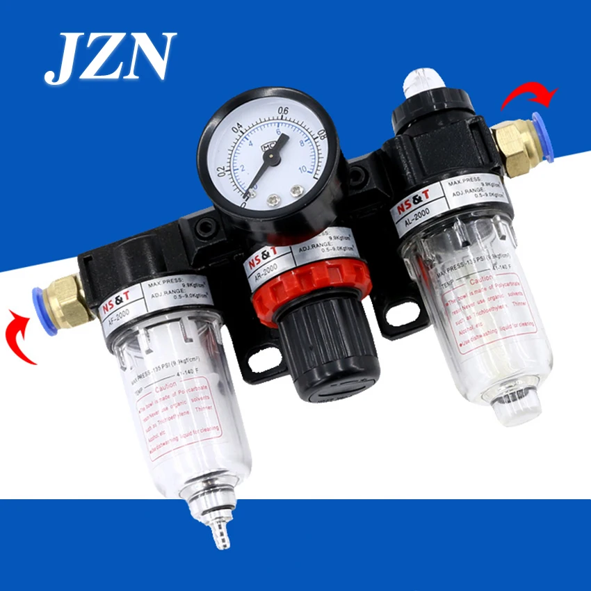Пневматический предохранительный клапан, сепаратор воды, воздушный компрессор, воздушный фильтр AC2000, тройной блок подачи воздуха AF + AR + AL