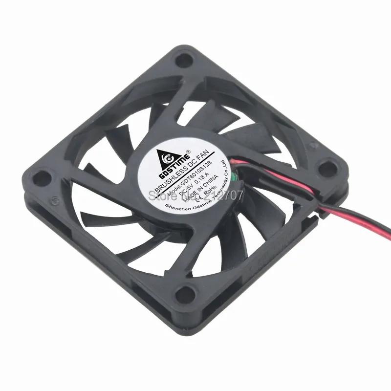 10PCS Gdstime DC 5V 60mm x 60mm x 10mm 6010 Brushless Cooling Fan