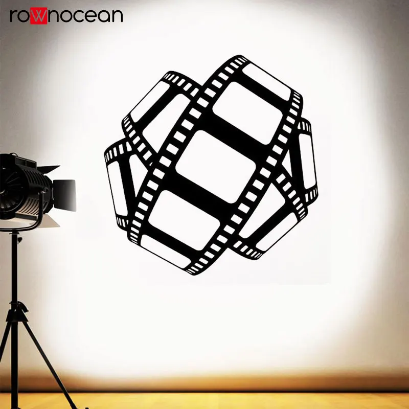 

Cinema Wall Decal Film Strip Sign Tape Film Poster Home Theater Decor Playroom Vinyl Sticker Video Movie Studio Art Mural 3R24