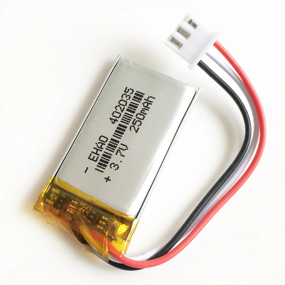 3.7V 250mAh litowo-polimerowa LiPo akumulator 402035 JST XHR 2.54mm 3pin złącze do GPS Mp3 GPS Bluetooth inteligentny zegarek