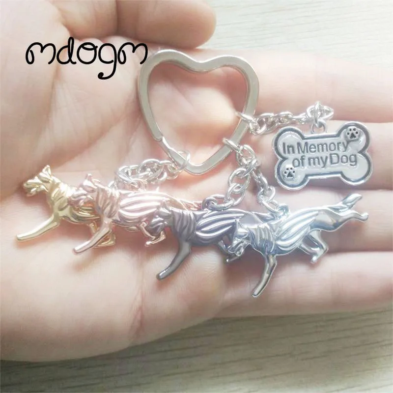 German Shepherd Dog Animal Gold Silver Plated Metal Pendant Keychain For Bag Car Women Men Girls Boys Love Jewelry K060