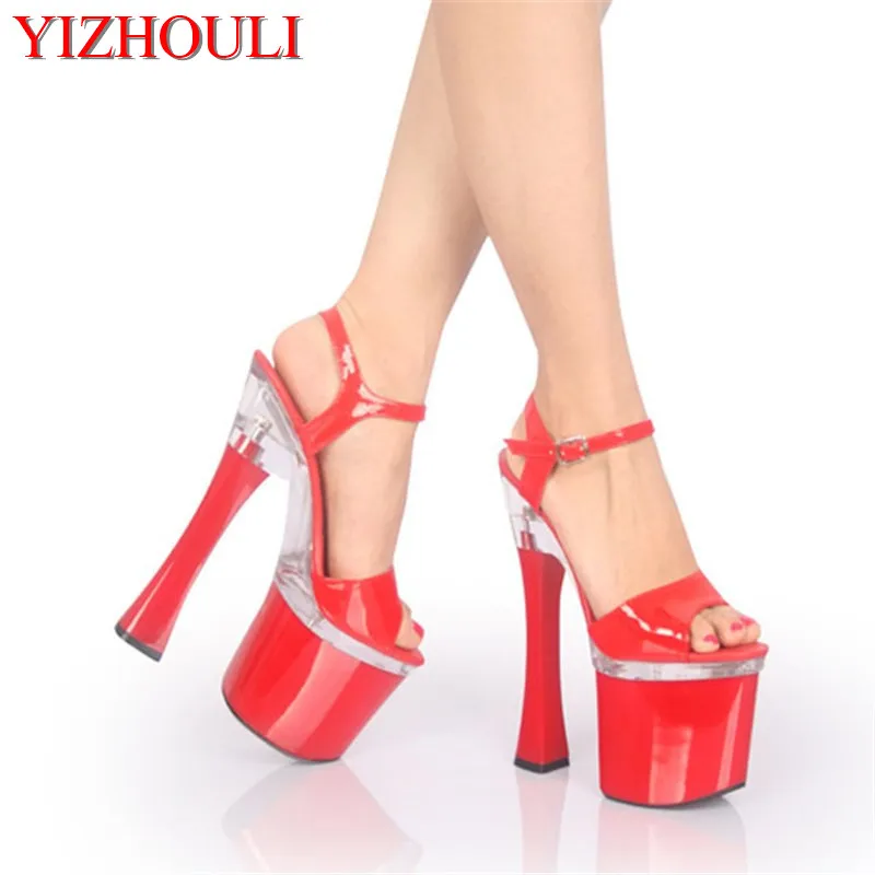 

The latest fashion of the black 18cm high heels, platform pole dance/performance/celebrity wedding sandals