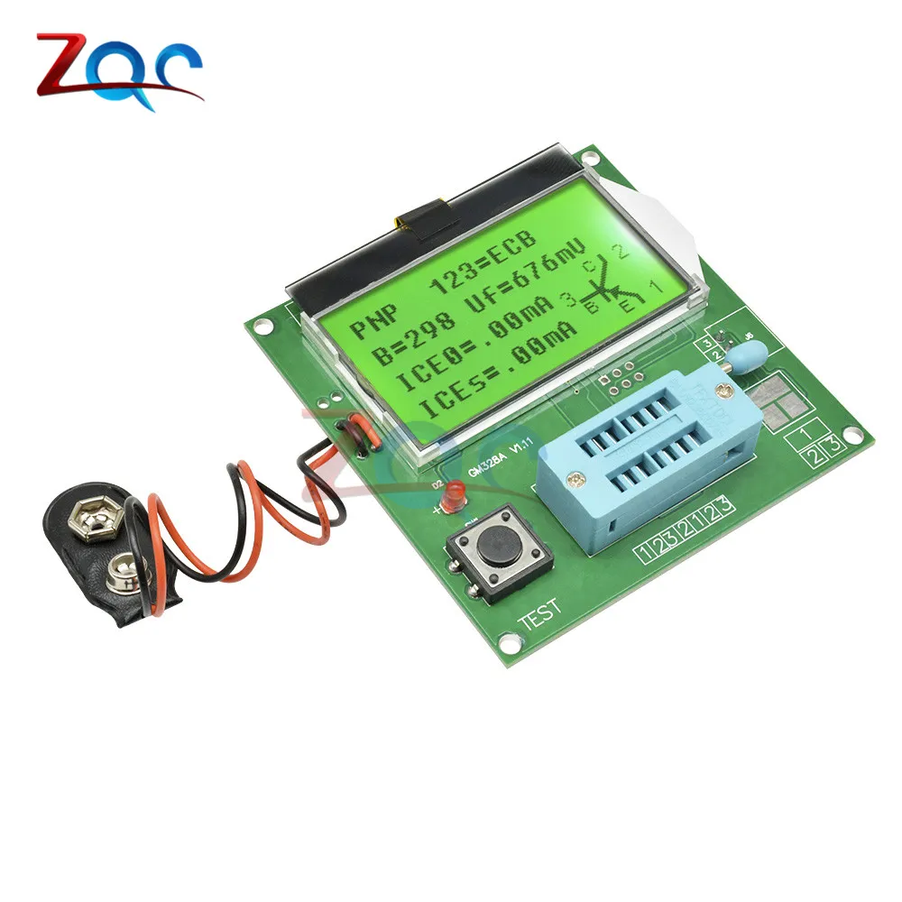 LCD GM328A Transistor Tester Capacitor Frequency Meter ESR/LCR/RLC/PWM Meter MOS/PNP/NPN Square Wave Signal Generator