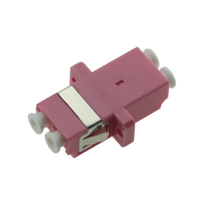 Adaptador óptico dúplex LC SM MM OM3 OM4 APC conector acoplador DX de fibra azul verde gris aqua rosa envío gratis IL 0.2dB 25 uds