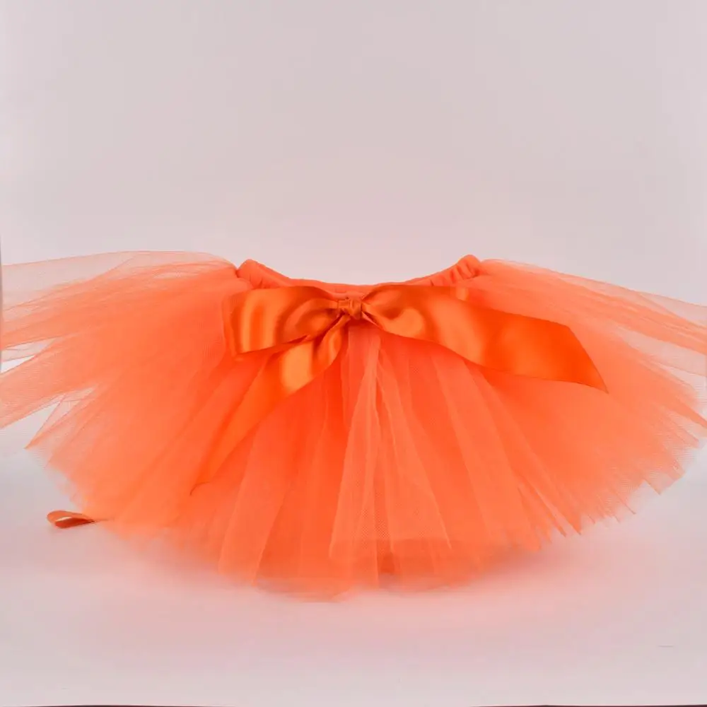 Orange Solid Baby Girls Fluffy Tutu Skirt & Headband Set Newborn Photo Prop Costume Infant Birthday Fall Tulle Tutus For 0-12M