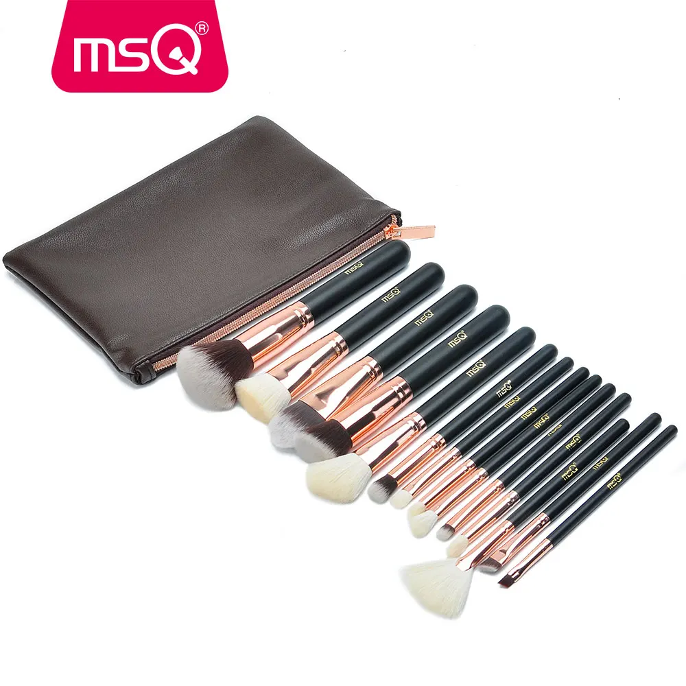 MSQ Rose Gold 7PCS 15PCS Makeup Brushes Set Powder Foundation Eyeshadow Make Up Brush Kits Natural & Synthetic Hair Makeup Tools