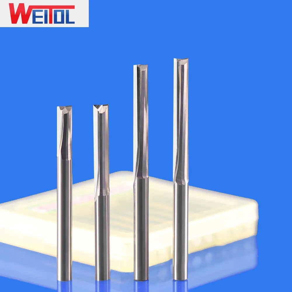 Weitop-タングステンカーバイド彫刻工具、ストレートルータービット、mdf、2フルート、4mmシャンク