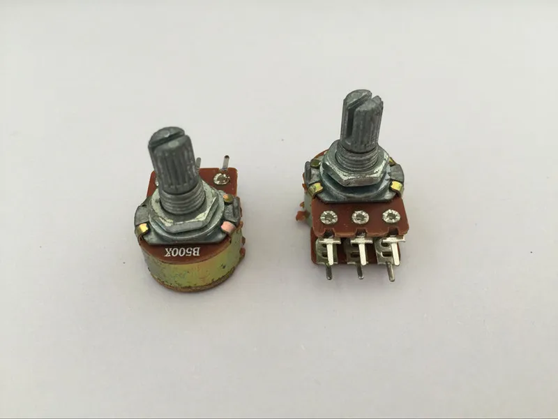 5pcs WH148 B1K/B5K/B10K/B20K/B50K/B100K/B250K/B500K  ohm 6 pin Linear Taper Rotary Potentiometer Pot logarithmic shaft 15mm