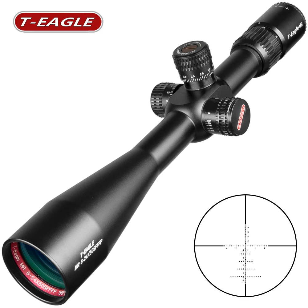 MR 6-24x50 HD FFP Riflescope First Focal Rifle Scope With Spirit Level Tactical RETICLE Long Range Rifles Hunting Scope