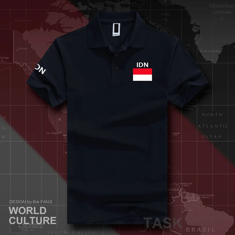 Indonesia Indonesian polo shirts men short sleeve white brands printed for country 2017 cotton nation team flag new  IDN ID