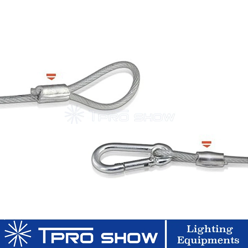 10pcs Moving Head Safety Cable Steel Wire 65cm Length Stainless Rope Protection LED PAR DJ Light Mounted Lighting Stand Truss