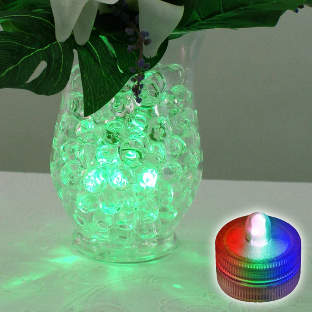 

24 pcs Waterproof Submersible LED Bright Dual Floral Tea Submersible Light Floralyte Party Wedding Centerpiece Halloween Lights