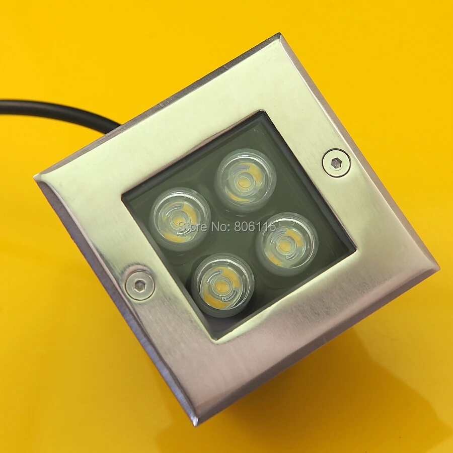 6pcs/lot 4w Square led underground light AC85-265V/DC12V Cool/Warm White bar/stage/garden floor outdoor lighting