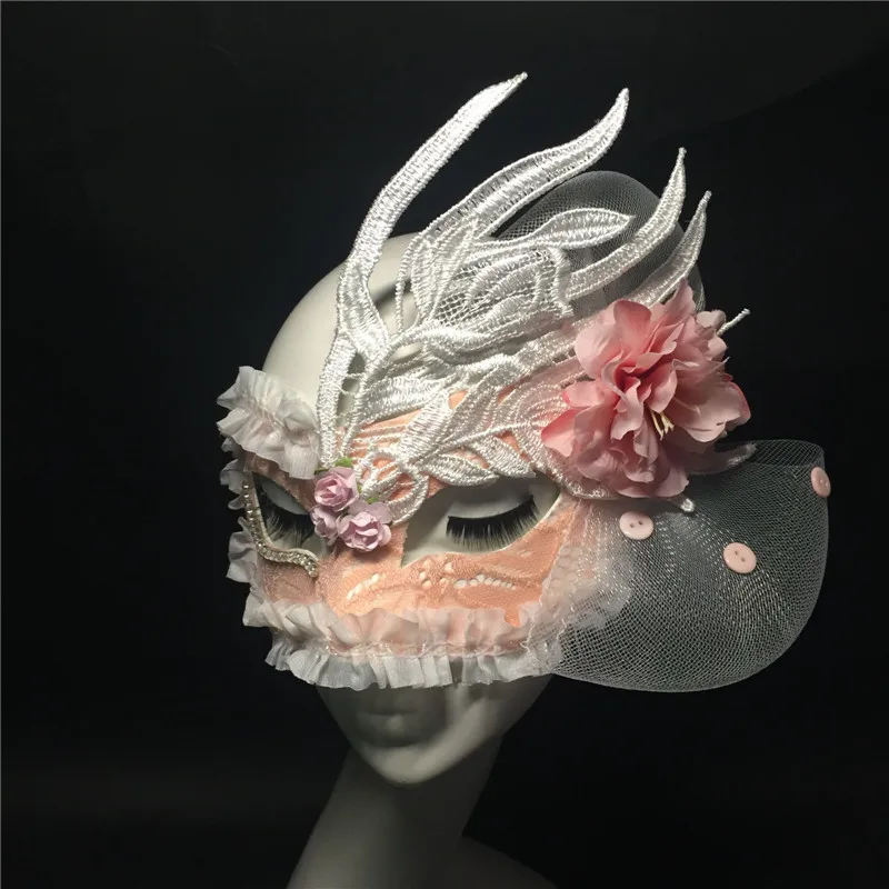 Adult Customize Cosplay Masks Girls Princess Personalities Exaggerated Star Singer Costume Stage Flower Mask Model Use B-9475
