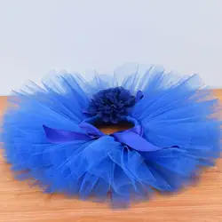 Royal Blue Baby Girls Fluffy Tutu Skirt & Headband Set Newborn Photo Prop Costume Infant Birthday Tulle Tutus Outfit  For 0-12M